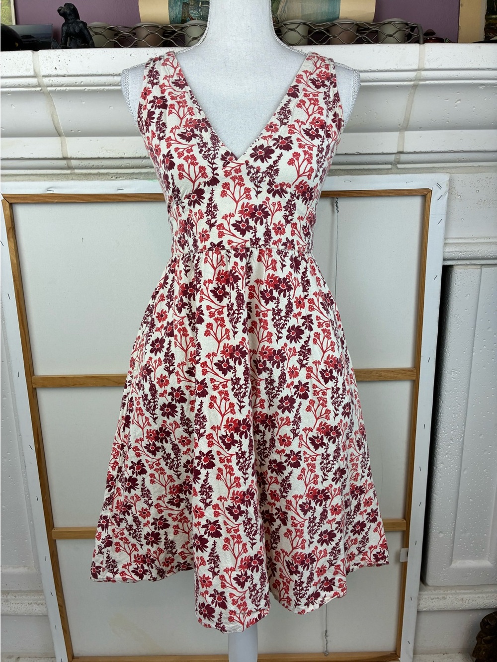 Mata Traders Batik floral Cotton dress w/ pockets pretty muted colors